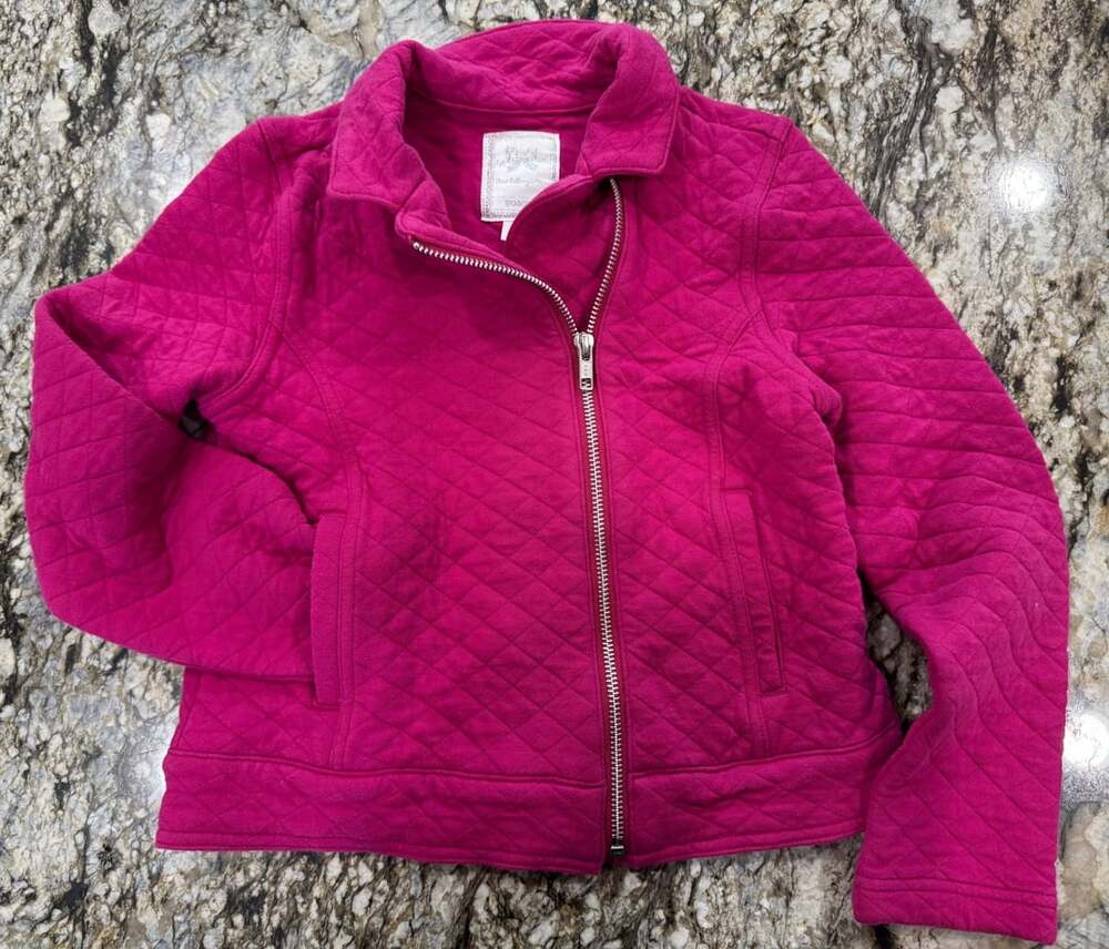 Gymboree Girls Quilted Jacket Size M (7-8) Hot Pink Zipper Coat
